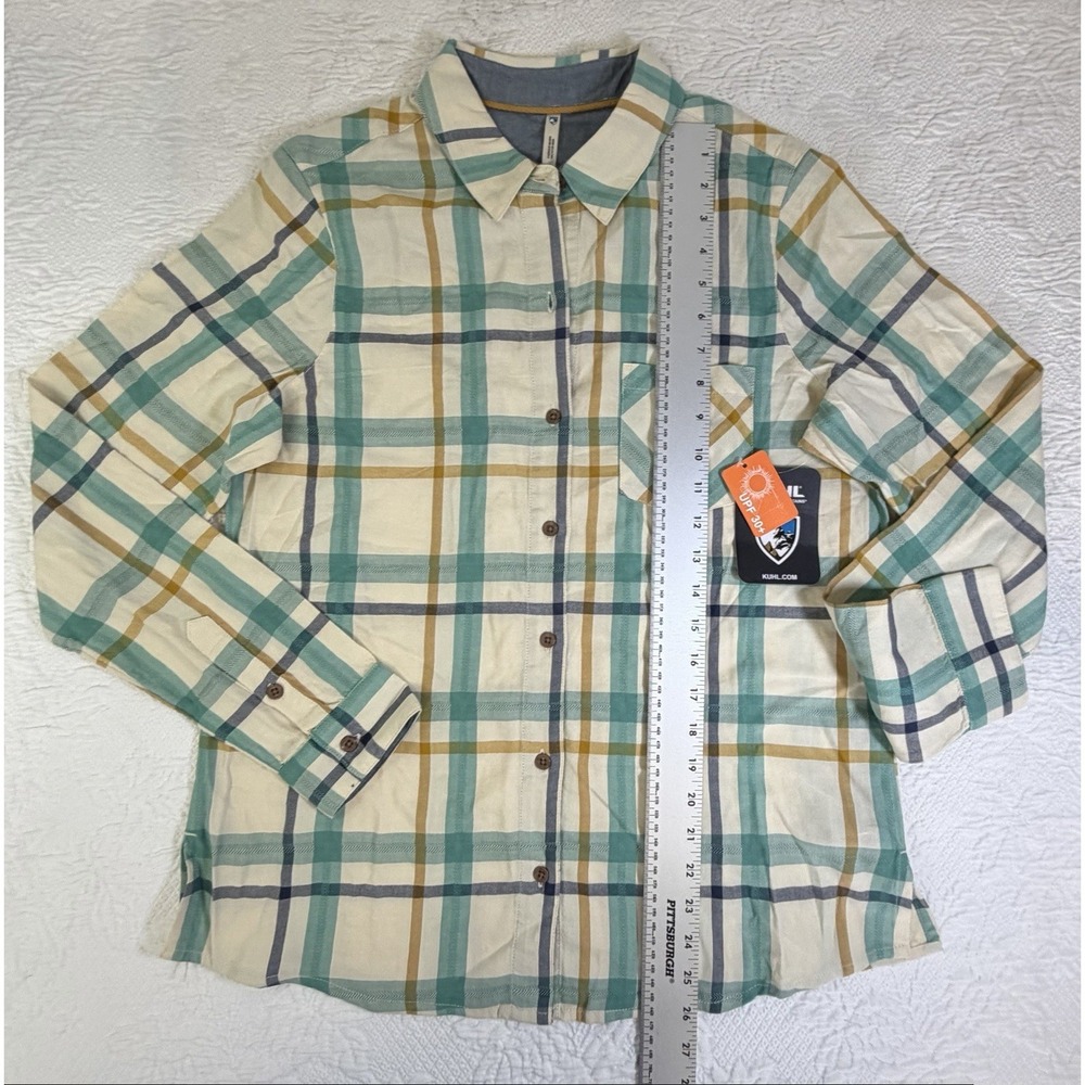 Kuhl Women M Lightweight Flannel Shirt NWT Trailside Long Sleeve Outdoor Hiking - Picture 3 of 8